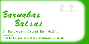 barnabas balsai business card